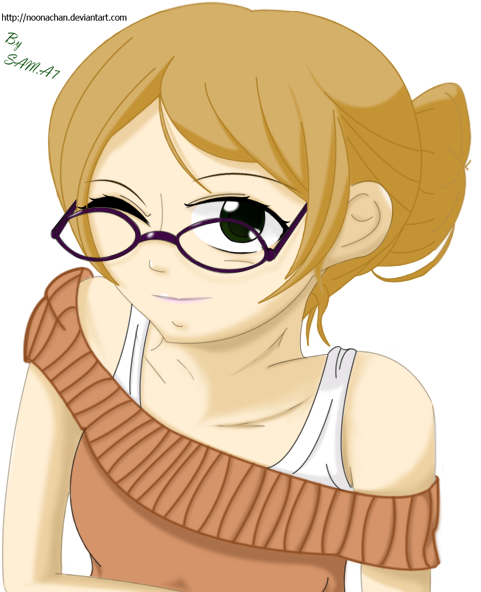 Anime Smiling Girl Png By Noonachan - Anime (558x600)