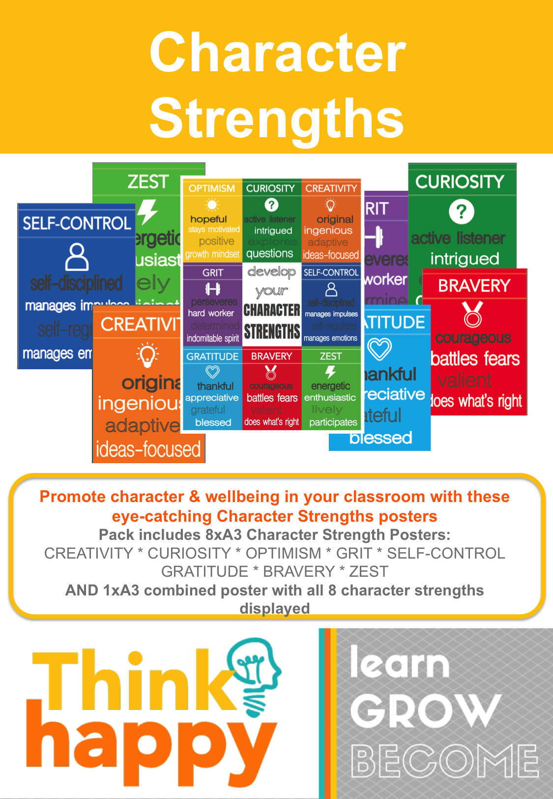 Bright Posters For The Classroom To Promote Character - Asl Airlines Ireland (1125x1625)