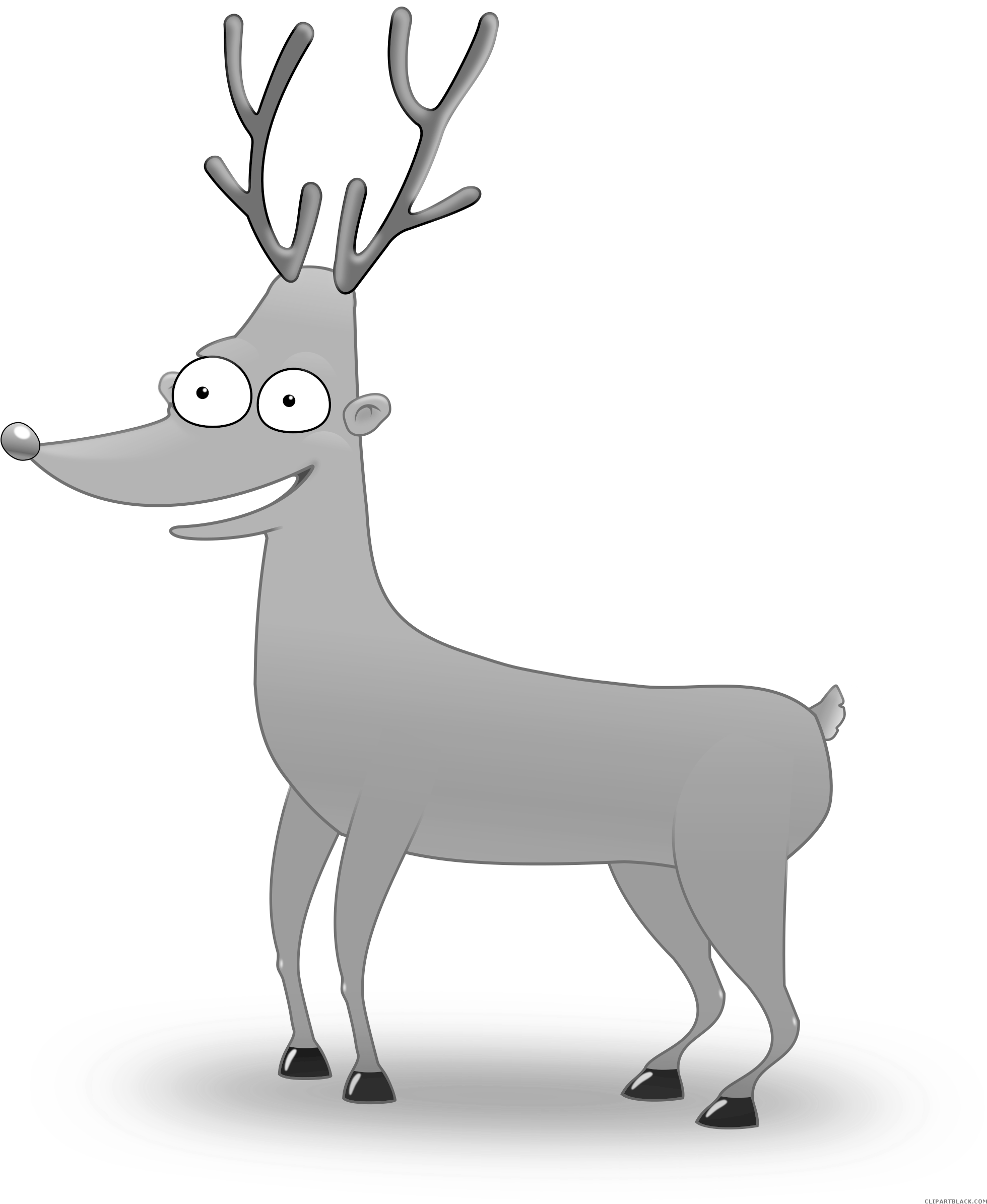 Deer Animal Free Black White Clipart Images Clipartblack - Custom Funny Deer Shower Curtain (1968x2400)