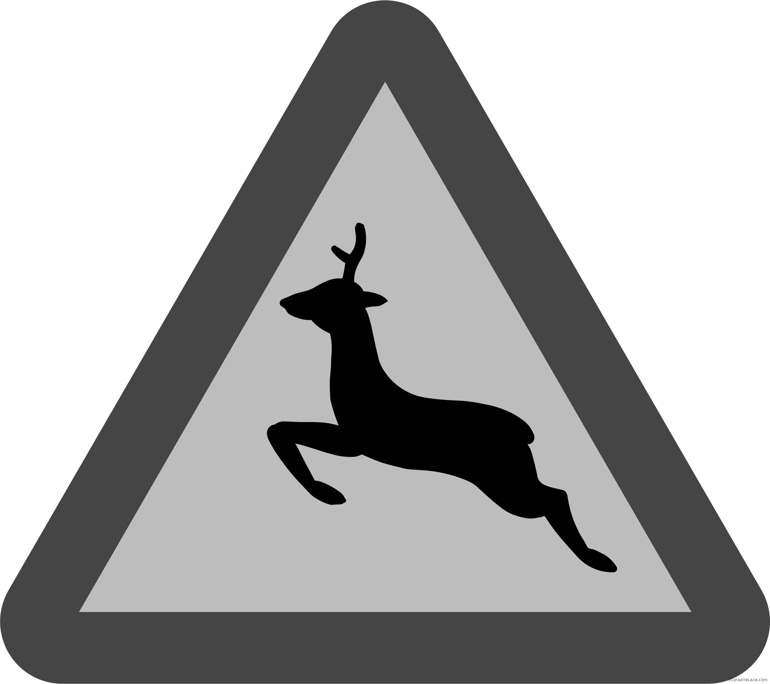 Deer Animal Free Black White Clipart Images Clipartblack - Zazzle Deer Warning Keychain (2496x2217)