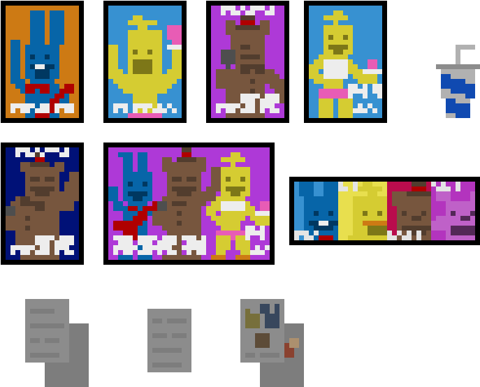 Fnaf 2 Poster Sprites - Graphic Design (840x840)