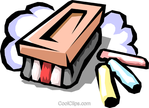 Eraser With Chalk Royalty Free Vector Clip Art Illustration - Chalk And Eraser Cartoon (480x348)