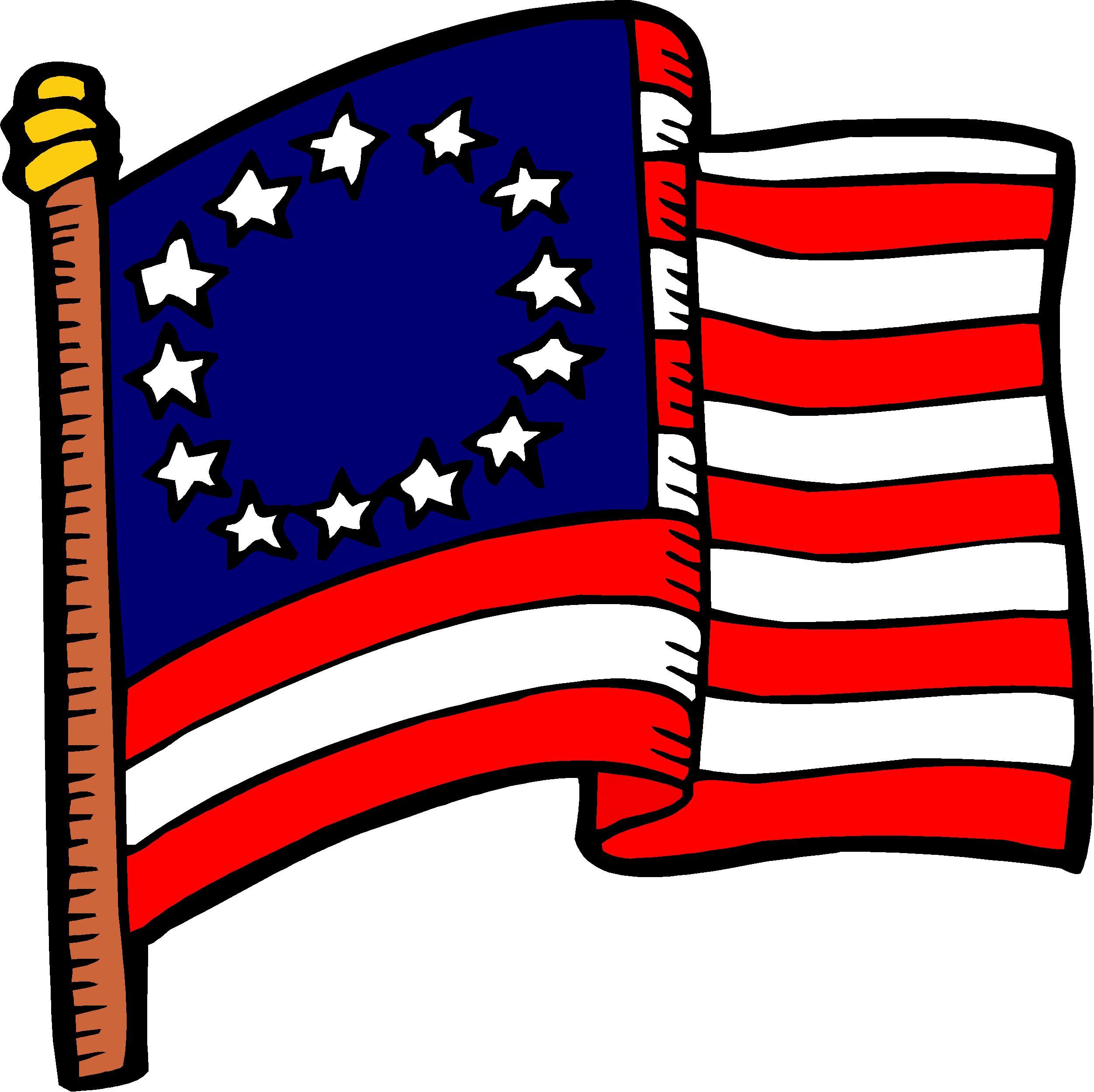 Treaty Of Paris - American Flag With 13 Stars (2504x2500)