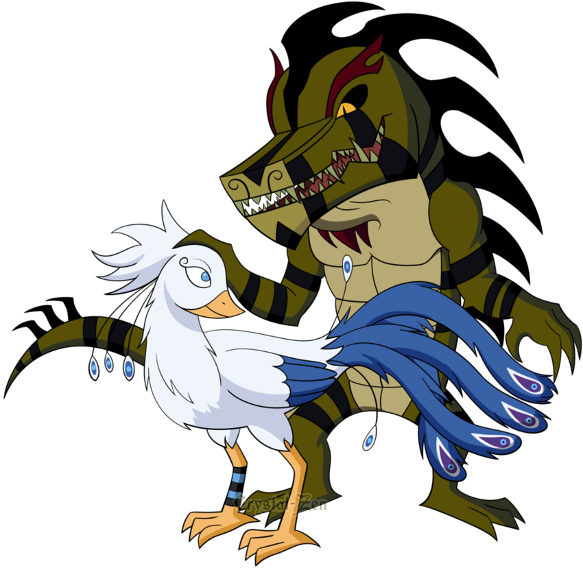 The Dragon And Phoenix By Crystal-zen - Cartoon (894x894)