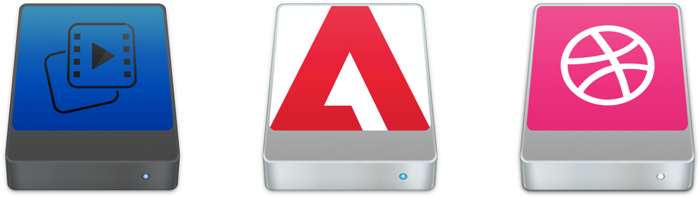 And Finally, Three Extra Drives, Which I Made Because - Os X Drive Icons (1120x380)