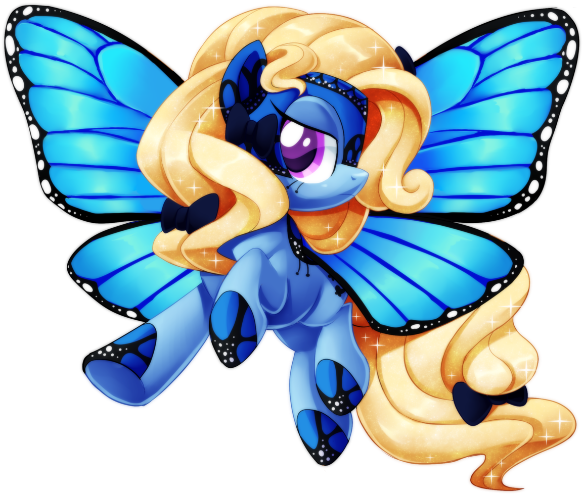 Centchi, Bow, Butterfly Pony, Butterfly Wings, Flying, - Mlp Blue Peleide (1179x1024)