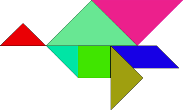 Tangram 3 Vector Clip Art - Triangle (600x363)