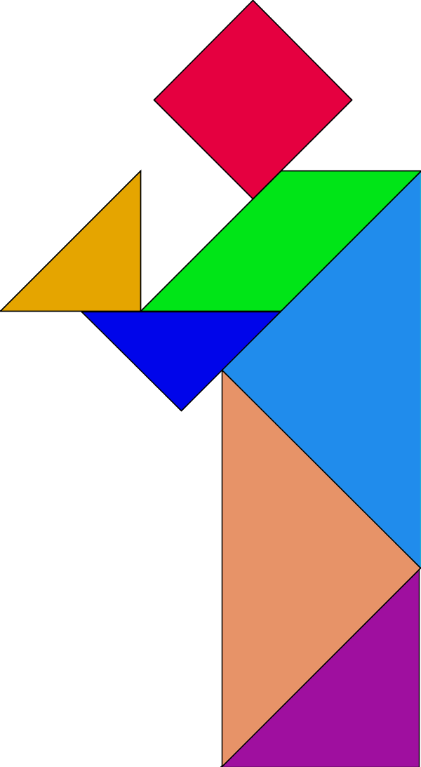 Tangram 6 Vector Clip Art - Triangle (600x1093)