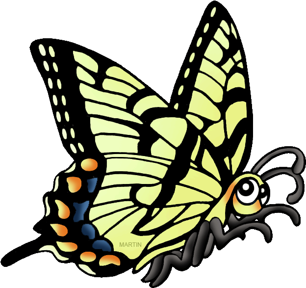 Tiger Swallowtail Butterfly Clipart (648x614)