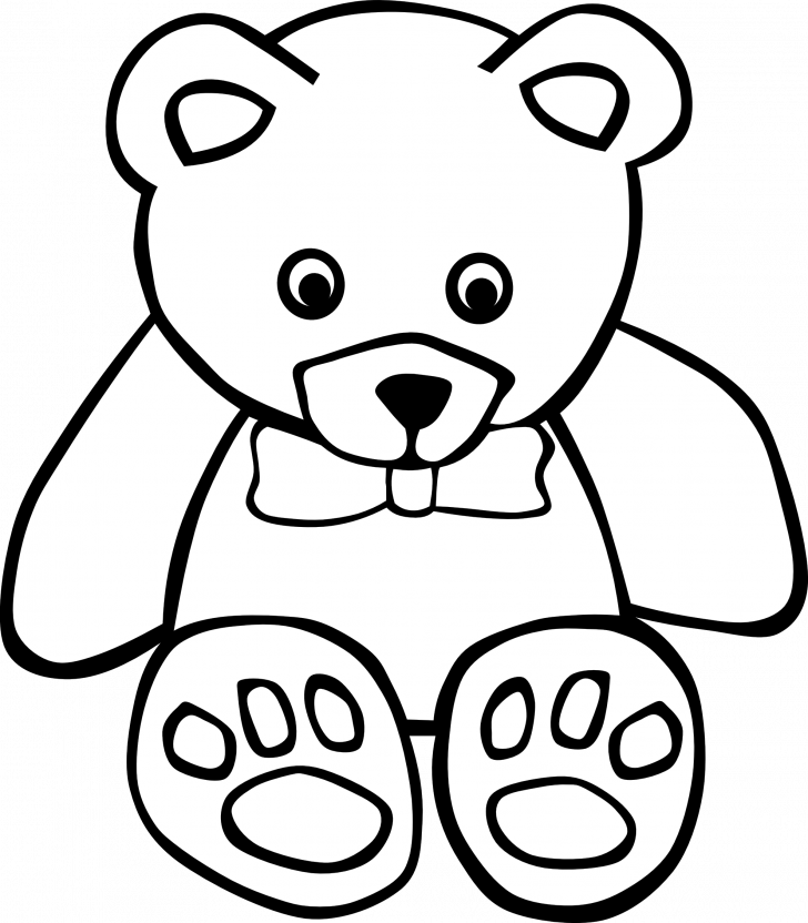 Cute Teddy Bear Coloring Pages Clip Art Black And White - Teddy Bear Coloring Pages (728x832)