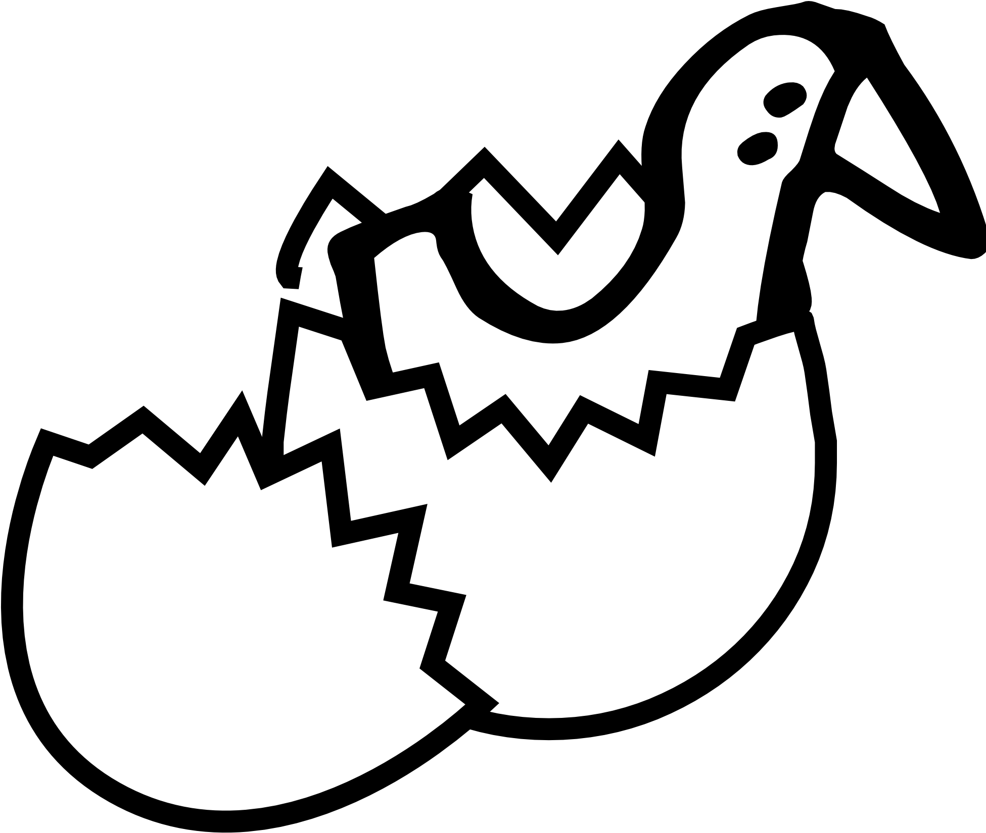 Chicken Eggs Chick From Egg Coloring Book Svg - Eggs Hatching Clipart (1969x1717)