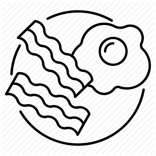 Drawn Bacon Transparent - Egg And Bacon Drawing (512x512)