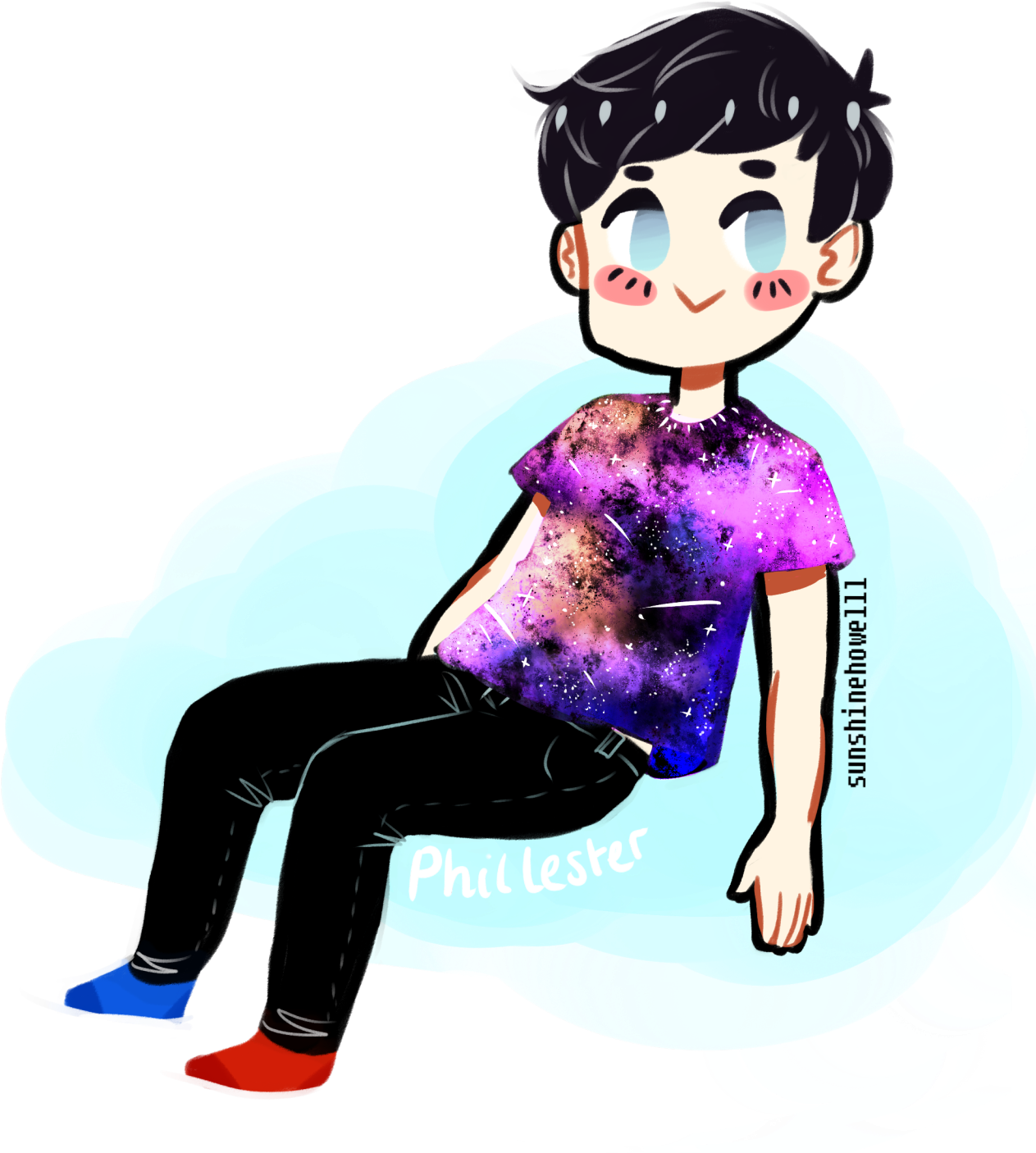 “phil Floating On A Cloud In A Spacey Shirt Idk - Drawing (1280x1600)