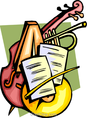 Classical Music With Instruments Royalty Free Vector - Classical Music Clipart (354x480)
