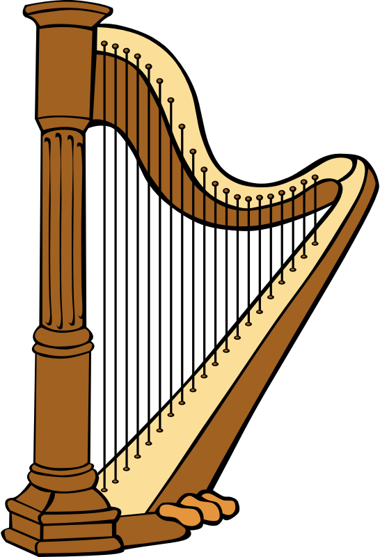 Classical Harp Clip Art - Harp Clipart (546x800)