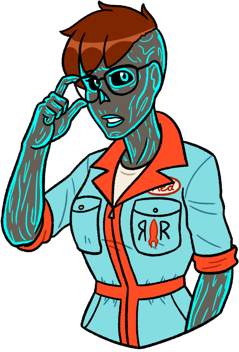 Still Has A Large Portion Of Her Hair On The Top, But - Fallout Ghoul Oc (1156x1543)