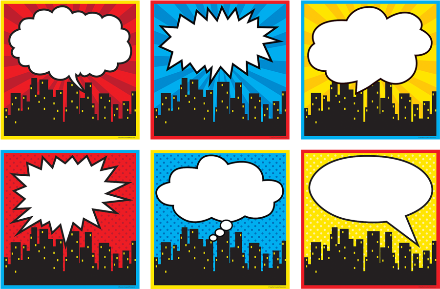 Superhero Cityscape Large Accents - Superhero Classroom Welcome Sign (900x900)