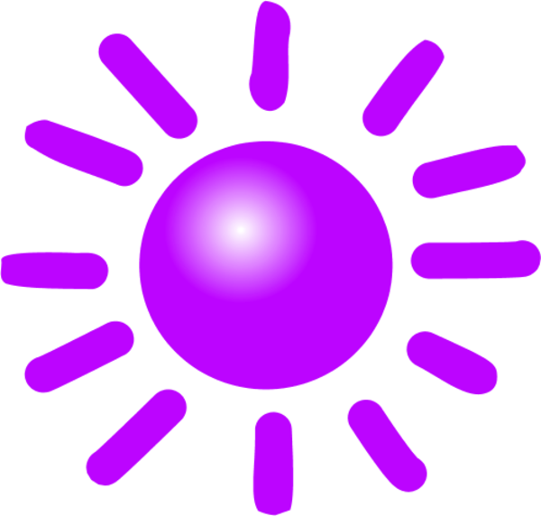 Sun Symbol Weather Clipart - Purple Sun Clip Art (600x572)