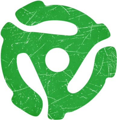 Green Distressed 45 Rpm Adapter - 45 Rpm Adaptor Png (400x400)