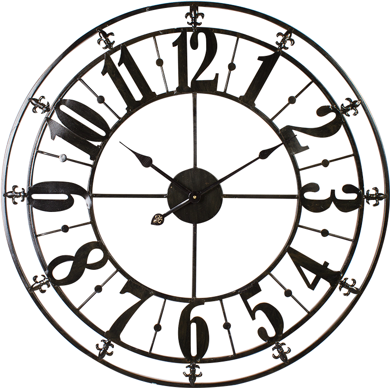 Distressed Metal Wall Decor Clock Black Gloss - Distressed Metal Wall Decor Clock Black Gloss (827x827)