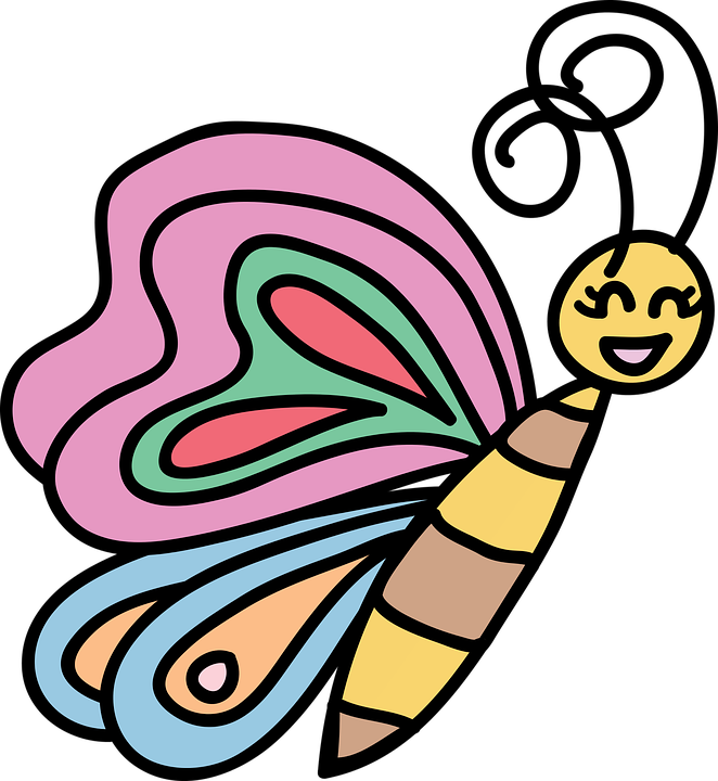 Images Of Cartoon Butterflies 7, Buy Clip Art - Gambar Kupu Kupu Kartun (662x720)