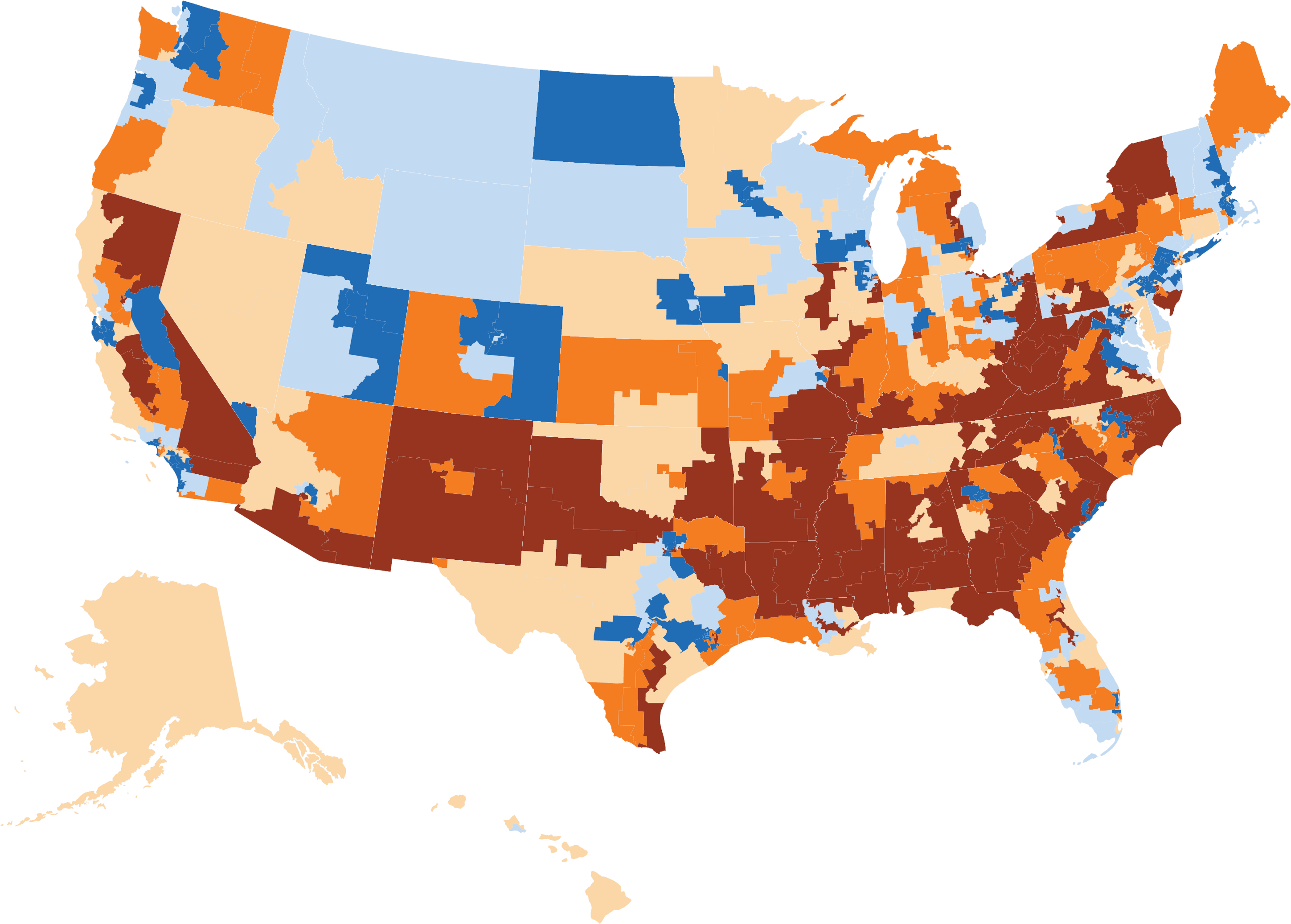 National Heat Map Of Congressional District Dci Scores - Us Distressed Counties Map (3300x2550)