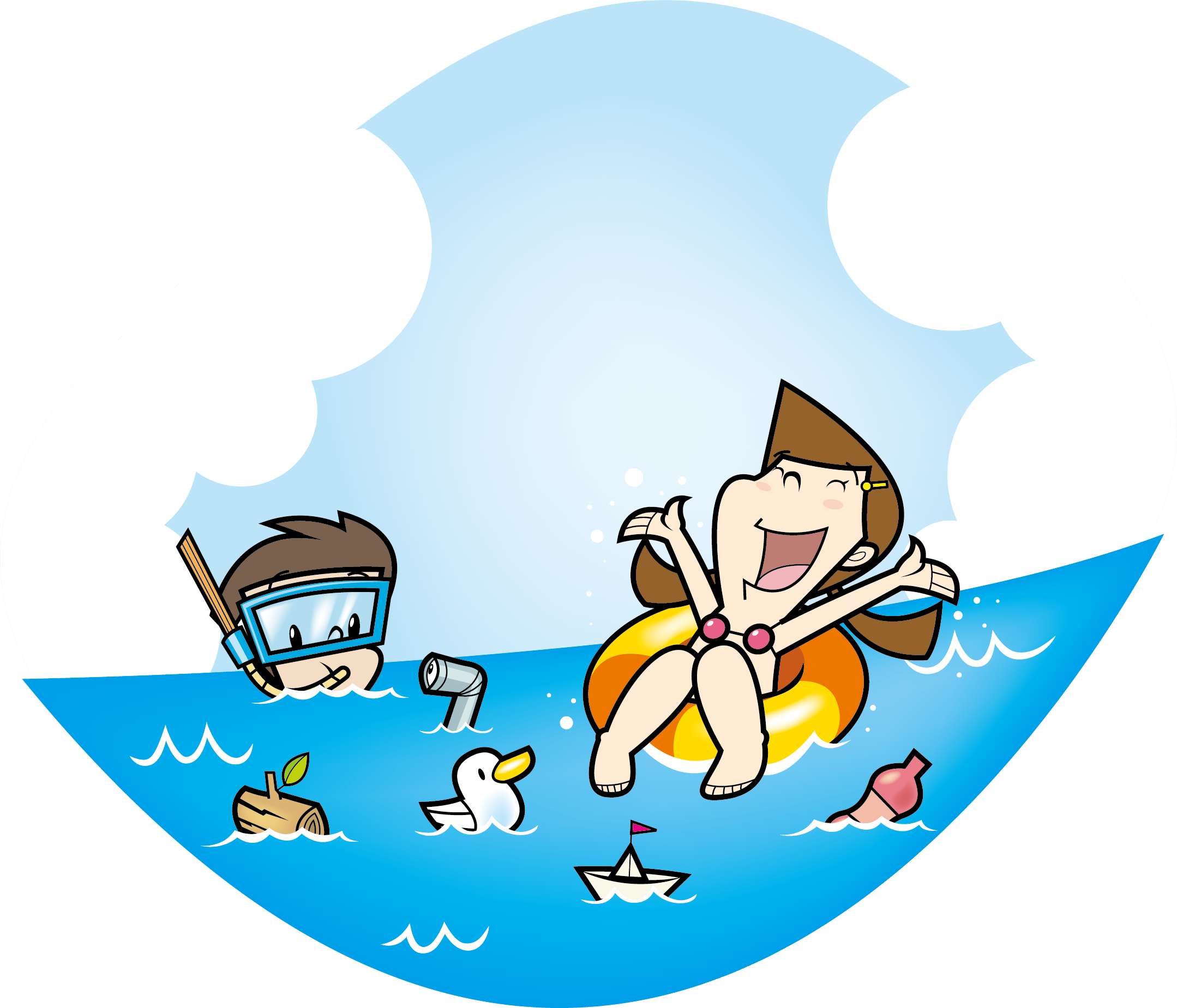 Swimming Clip Art - Swim In The Sea Clipart (2158x1849)