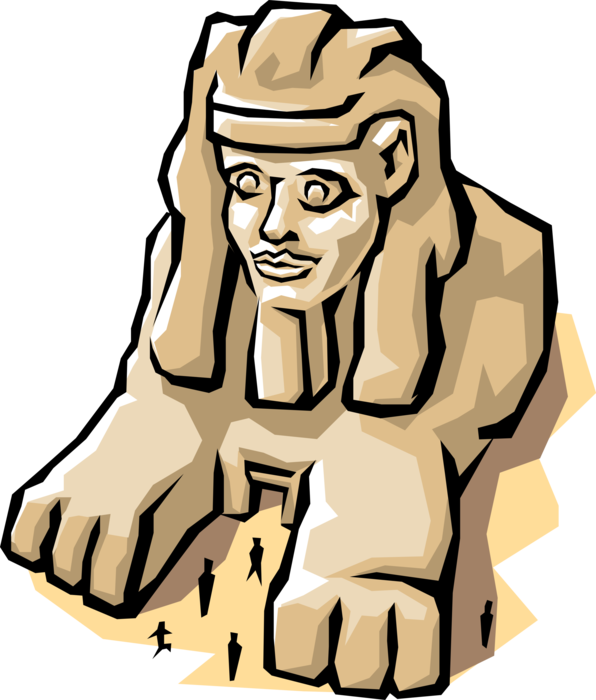 Sphinx Royalty Free Vector Clip Art Illustration - Ancient Egypt Clipart For Kids (596x700)