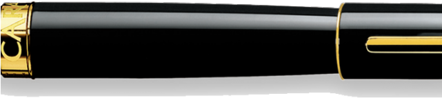 Fountain Pen Clipart - Caran D'ache Leman Ebony Black Gold Plated Rollerball (640x480)