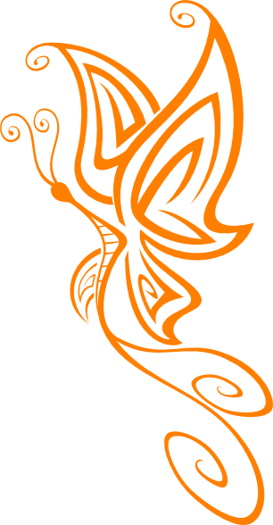 Orange Butterfly Png - Orange Butterfly Png (306x588)