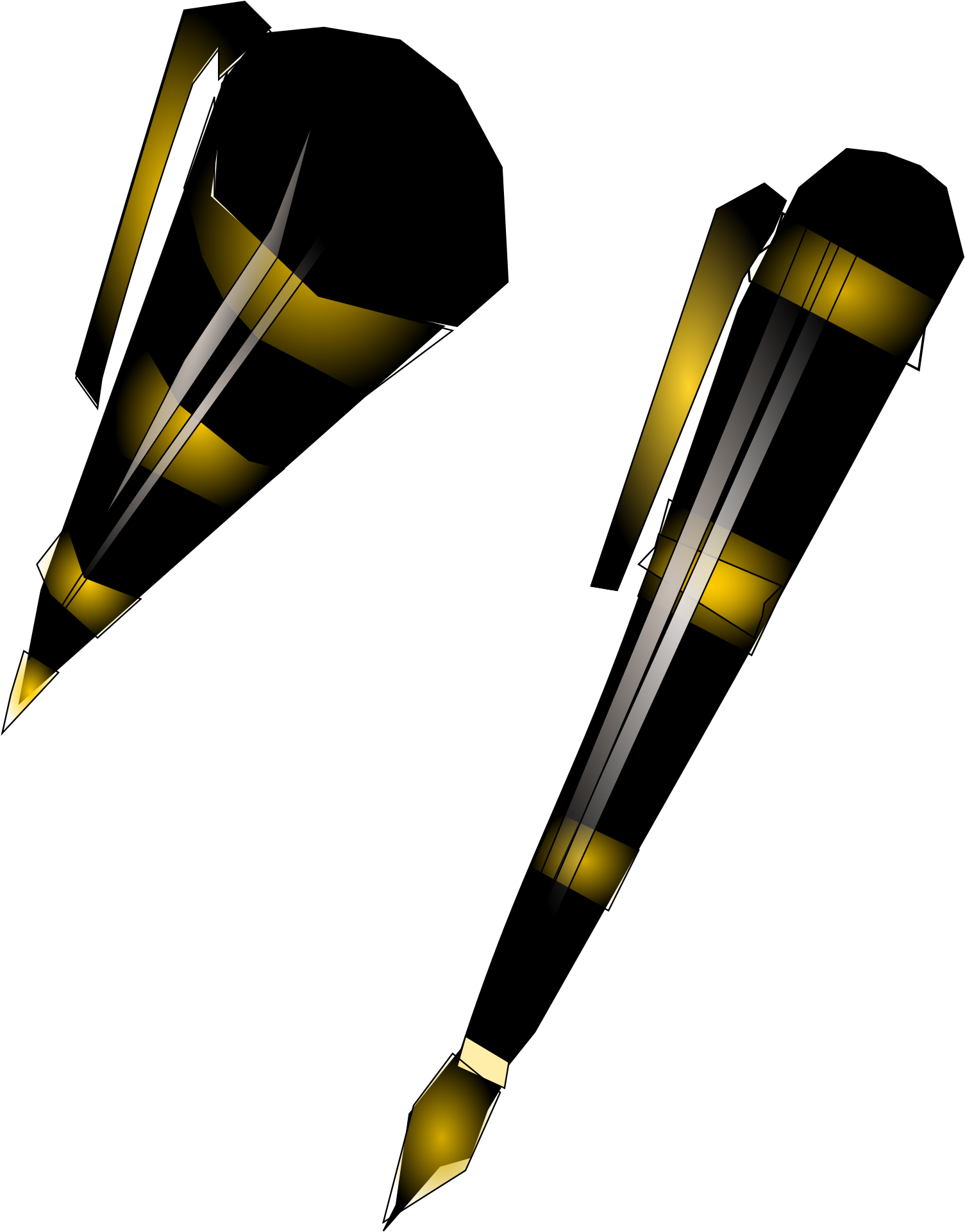 Two Antique Pens Vector File - Antique (1697x2400)