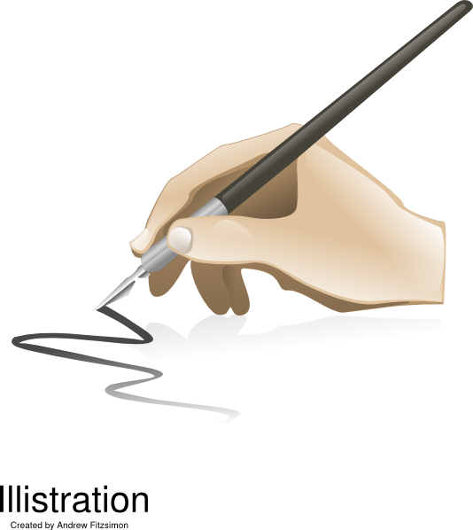 Pen Clipart Caligraphy - Calligraphy Clip Art (534x598)