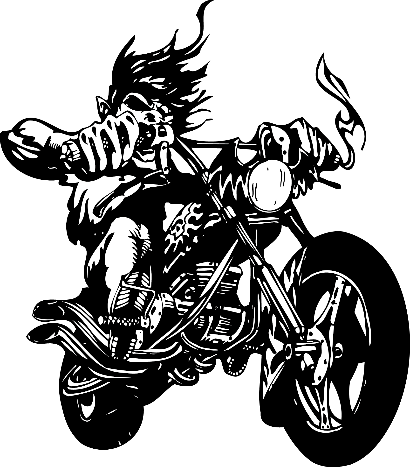 Wall Decal Sticker Motorcycle Label - Monster Stickers For Bikes (1700x1934)