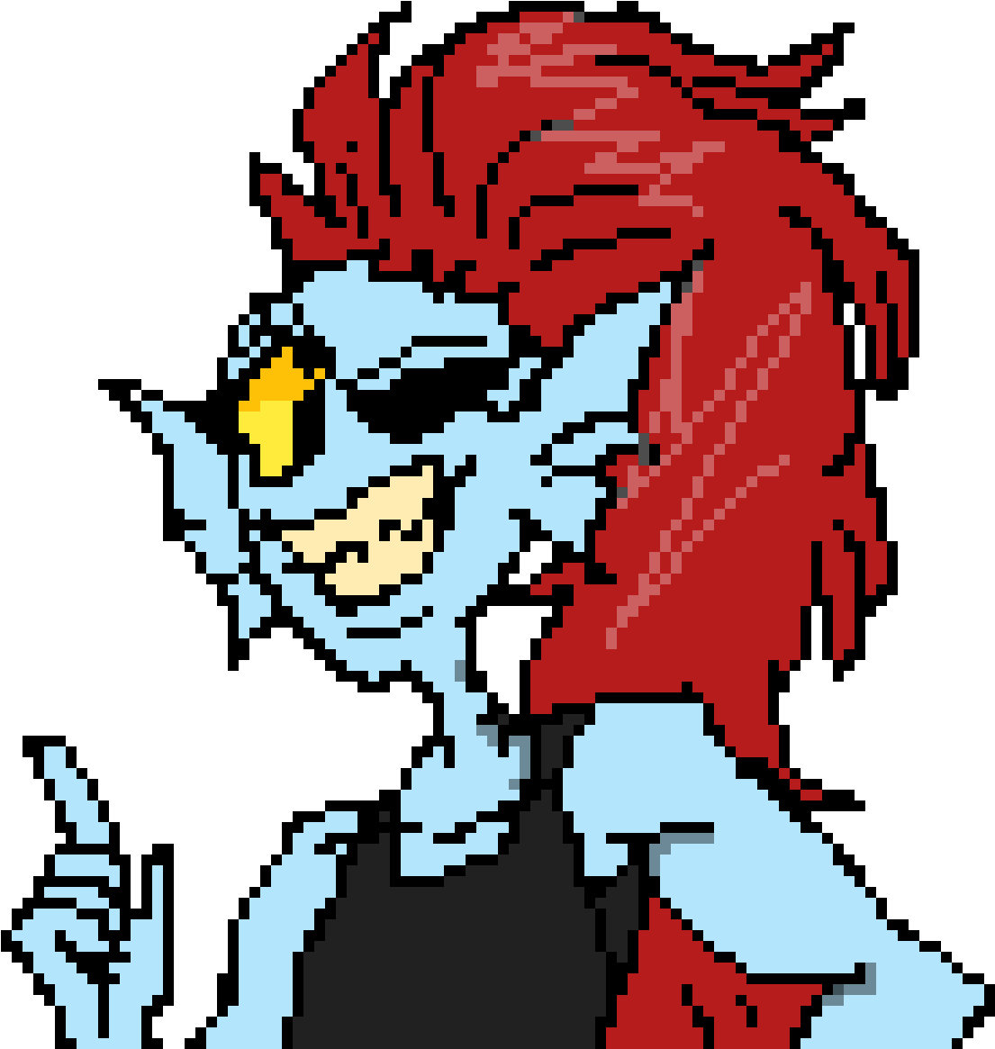 Undyne Traced - Illustration (1200x1200)