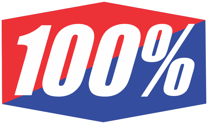 100% Logo - Logo 100 Motocross (823x492)