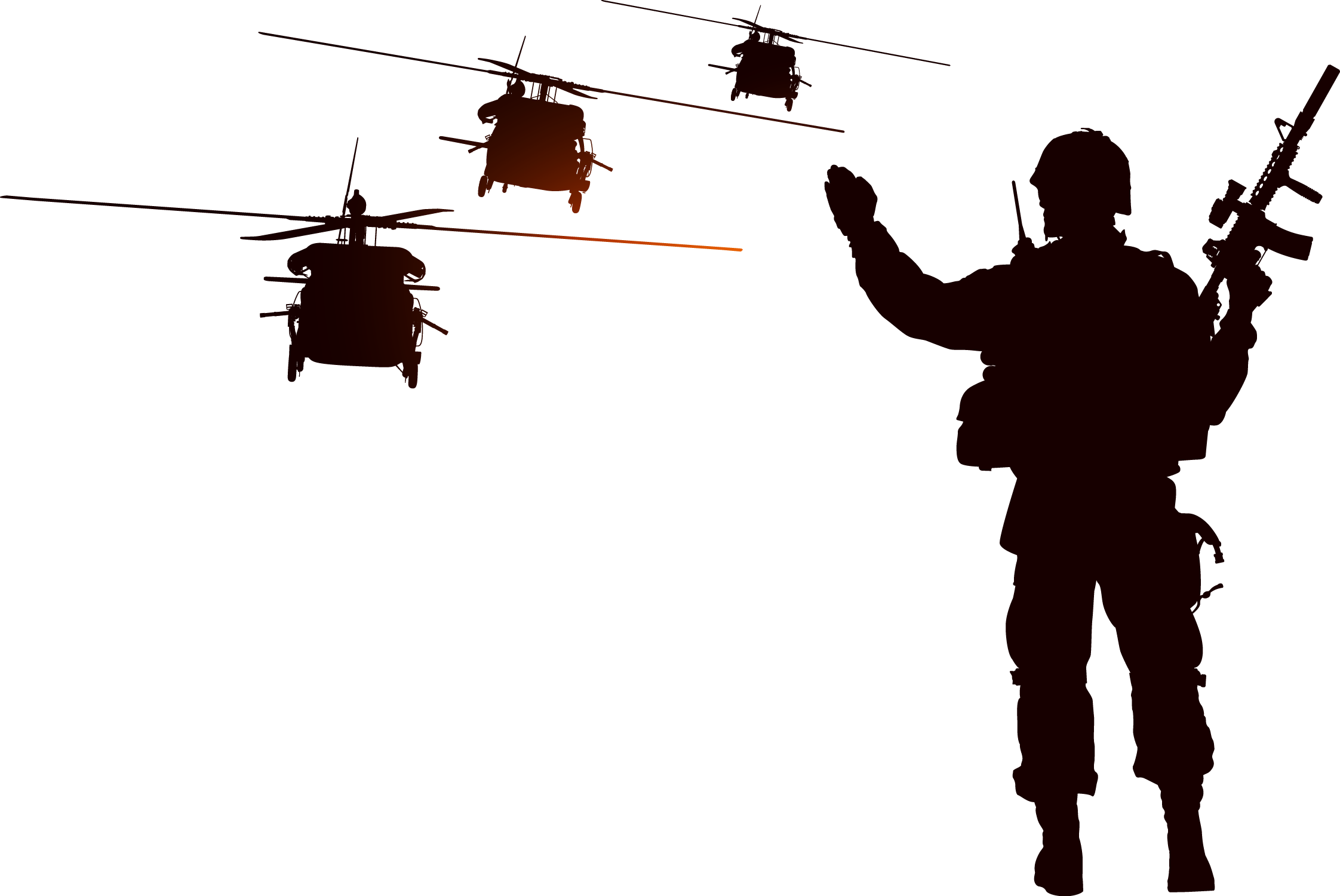 Soldier Silhouette Helicopter Illustration - Guerra Png (2244x1500)