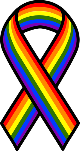 Lgbt Cliparts - Rainbow Ribbon (266x500)