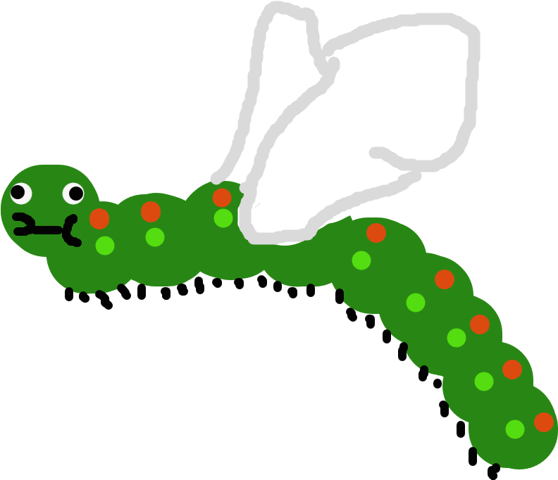 Untitled Drawing By Ii Edison Ii - Caterpillar (1350x1020)