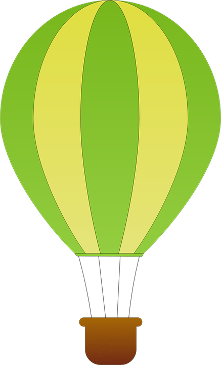 Green Hot Air Balloon Clip Art (437x720)