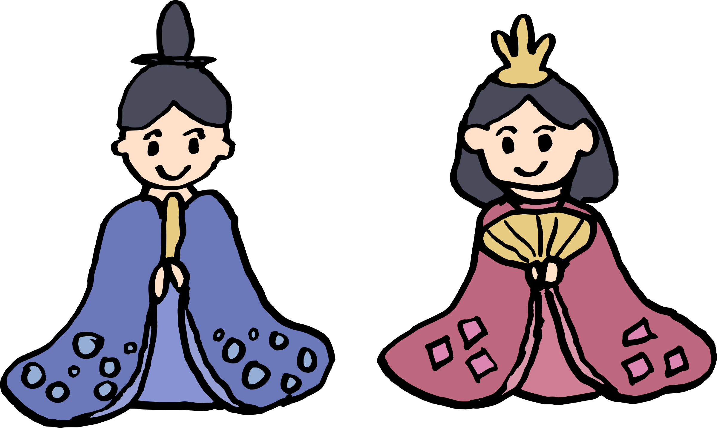 Doll Clipart Public Domain - Hinamatsuri (2400x1432)