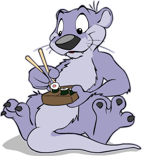 Sushi Otter By Toonmascots - Sushi Otter (481x529)