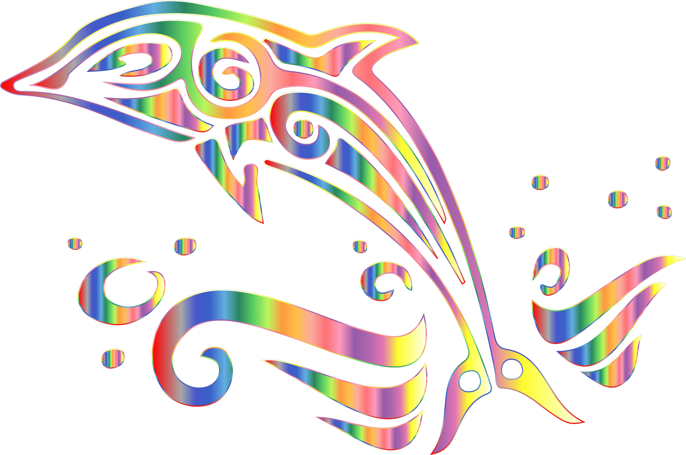 Tribal Dolphin 6 No Background - Dolphine Design Shower Curtain (2344x1555)