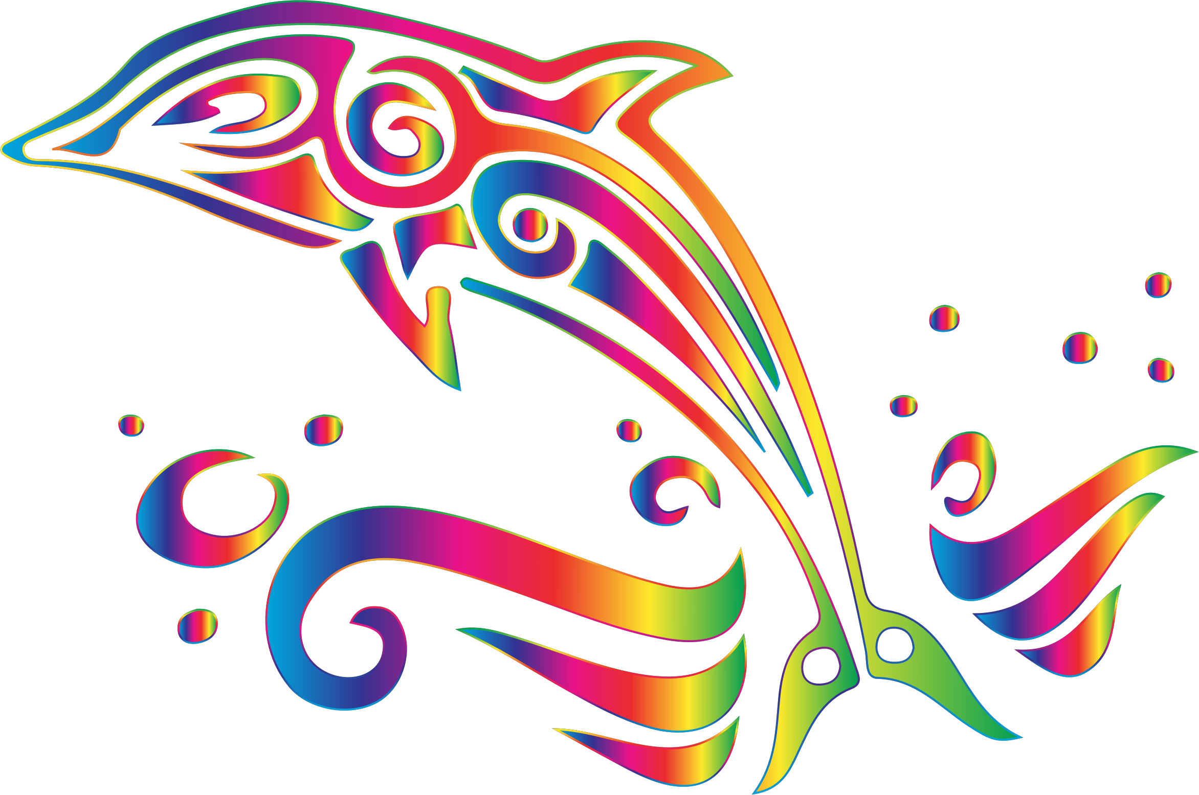 Tribal Dolphin 7 No Background - Tribal Dolphin Clip Art (2344x1555)