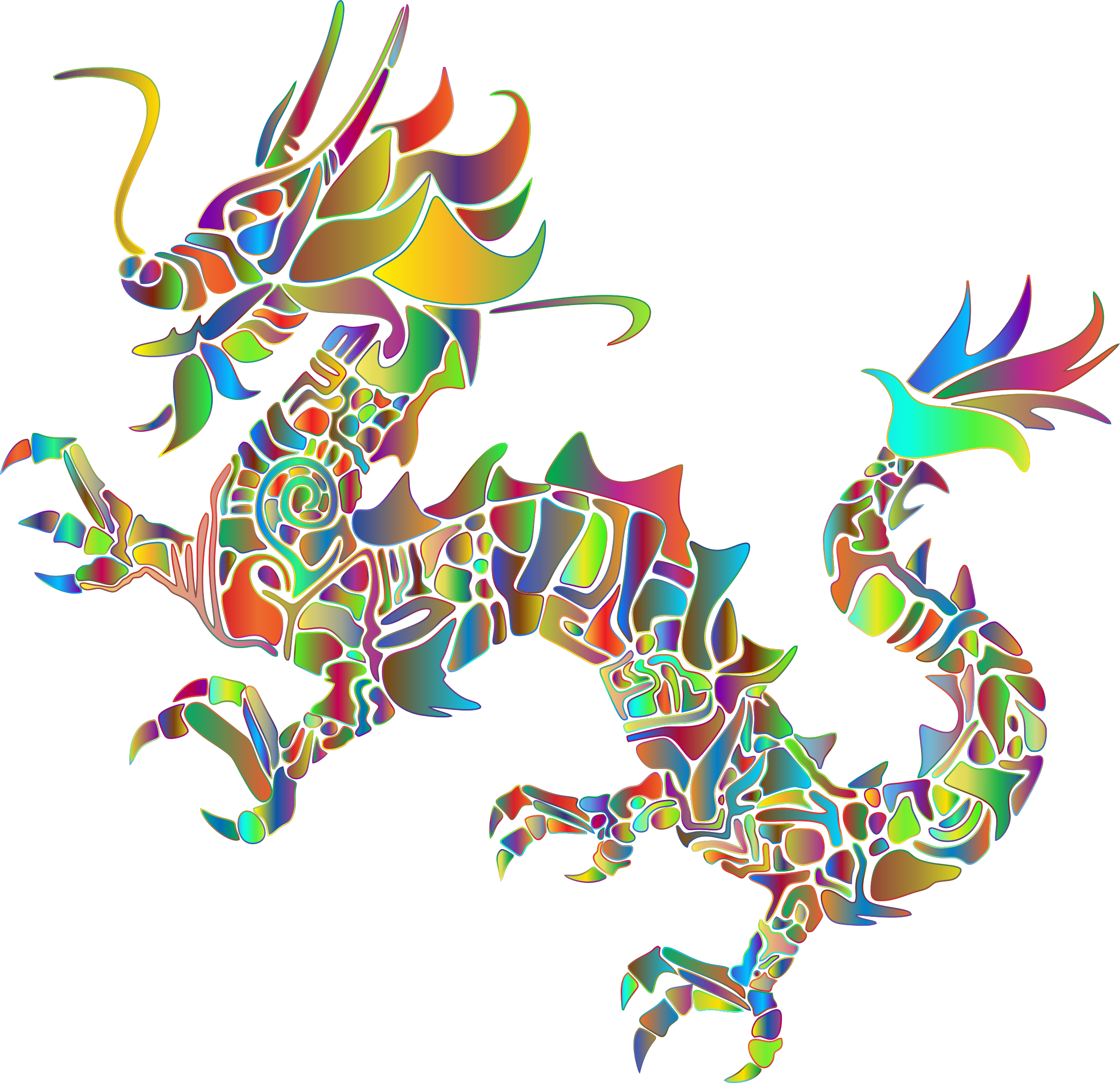 Tribal Asian Dragon Silhouette No Background - Dragon Silhouette (2279x2204)