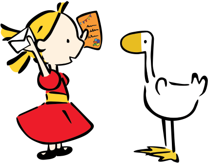 Sophie And Goose In Car - Goose (426x426)