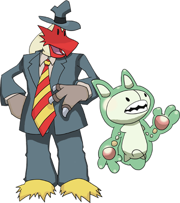 Blaziken And Reuniclus - Human Sam And Max (354x400)