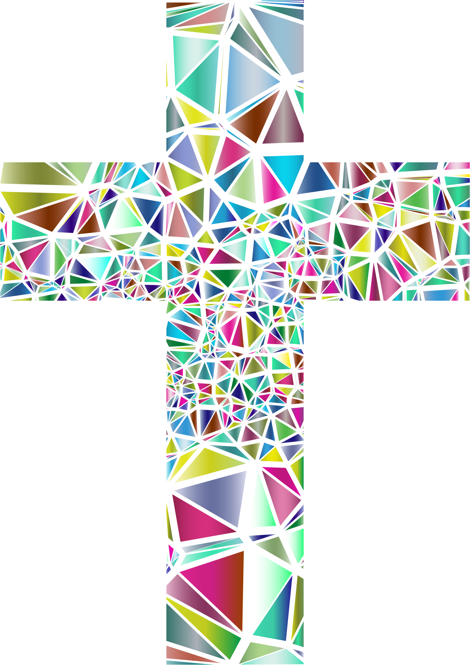 Clipart Low Poly Stained Glass - Transparent Background Cross Clipart (1604x2267)