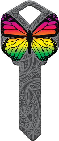Happy Keys- Rainbow Butterfly Key - Butterfly (264x500)
