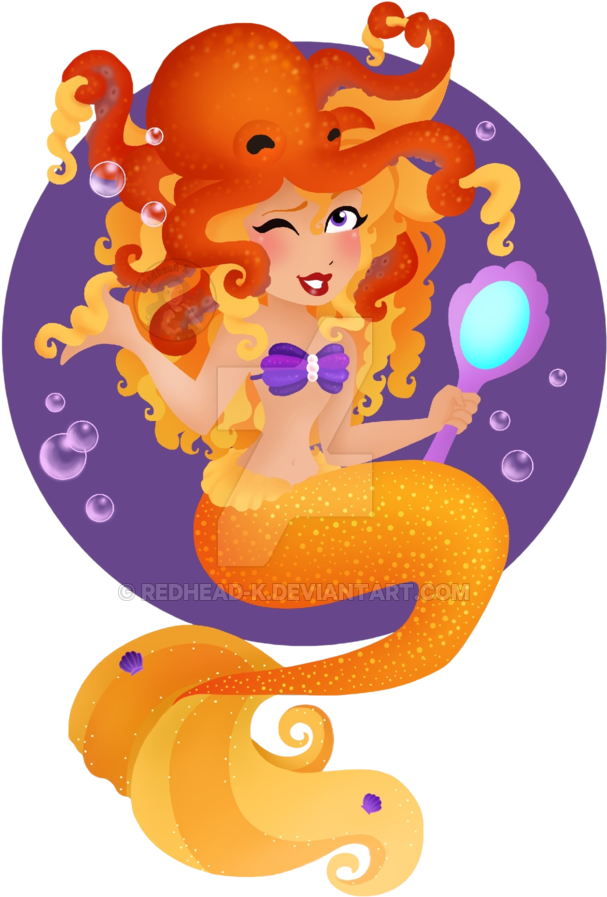 Yellow Mermaid By Redhead-k - Illustration (1024x1024)