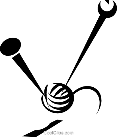 Knitting Needles And A Ball Of Yarn Royalty Free Vector - Клубок Ниток Вектор Png (411x480)